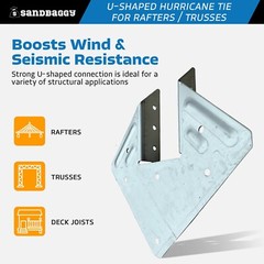 Sandbaggy U-Shaped Hurricane Tie for Rafters / Trusses – 18 Gauge (Galvanized)