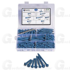 220Pcs Hex Washer Head 1/4″ 3/16″ Concrete Masonry Screws Tapcon Anchor & Bit