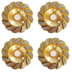 US 2-4 Pc 4″ inch Diamond Segment Grinding Wheel Disc Grinder Cup Concrete Cut