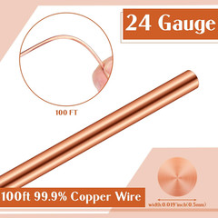 100Ft 24 Gauge Copper Wire for Gardening, Electroculture, Bonsai, Jewelry Making