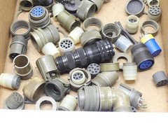 Misc. Lot of Size 18 Mil-Spec Circular Connector Components, Rings, and Plugs