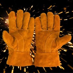 Reinforced Cowhides Heatproof Gloves for Construction Welding Grinding Moving