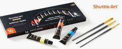 Acrylic Paint Set, 16 x12ml Tubes Artist Quality Non Toxic Rich Pigments Colors