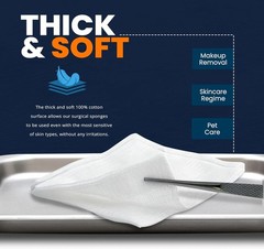 MED PRIDE 4”x 4” Gauze, 200 Surgical Sponges 12-ply 200 Count (Pack of 1)