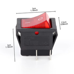 2x On Off Red Light Rocker Switch 250V AC 16 AMP 125V 20A DPST 4 lug legs