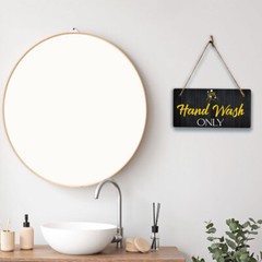 Hand Wash Only 5×10 Hanging Plus Wall or Door Sign | Restrooms Décor