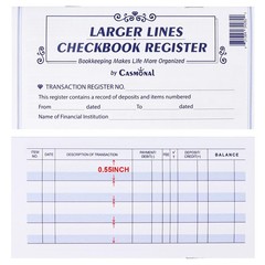 Larger Lines 20 Pack Checkbook Register, Check Registers for Personal Use, Bl…