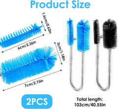 2 Pcs Flexible Drain Pipe Cleaning Brush 36 Extra Long Double Ended Nylon Bris