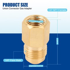 Brass Flare Tube Fittings Adapter Male 3/8″ to Female 0.5 inches,