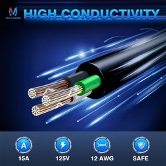 15A 125V AC Port Plug Round RV Shore Power Inlet Socket Electrical Receptacle US