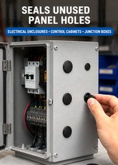 Hole Plugs for Sheet Metal Plastics Fits Thin Materials Snap In 5 per Package