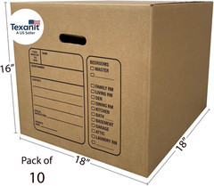 Premium Medium Moving Boxes 18X18X16″ Cardboard Box (Pack of 10)