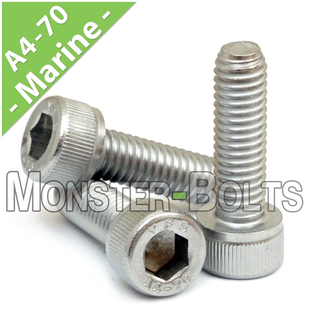 M6 Stainless Steel Socket Head Cap Screws, A4 / 316 Marine, DIN 912 1.0 Coarse