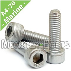 M6 Stainless Steel Socket Head Cap Screws, A4 / 316 Marine, DIN 912 1.0 Coarse