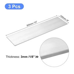 Durable Aluminum Flat Bar 3pcs, 1/8″ Thick, 4″ Wide x 12″ Long – 6061 Alloy