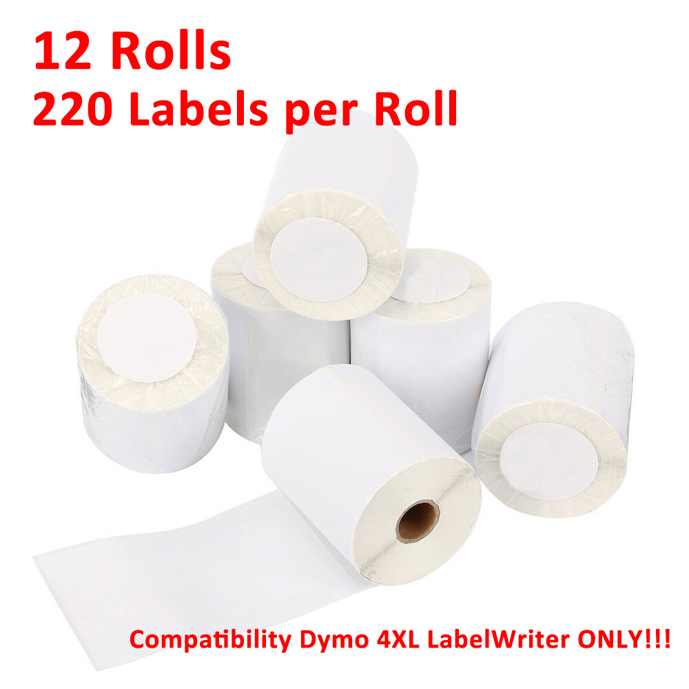 12 Rolls 4″x6″ Thermal Shipping Labels Compatible Dymo 4XL Labelwriter 1744907