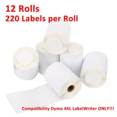 12 Rolls 4″x6″ Thermal Shipping Labels Compatible Dymo 4XL Labelwriter 1744907