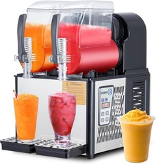 Commercial Slushy Machine Smoothie Maker 4Lx2 Frozen Drink Daiquiri Machine