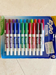 EXPO Dry Erase Markers, Low Odor Ink, Assorted Colors, Fine Tip, 21 Count