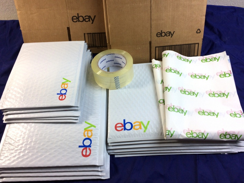 35 Pc Ebay Shipping Supplies KIT Padded MAILER Bubble Envelope BOX Tissue &TAPE