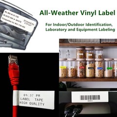 10PK Label Cartridge for Brady BMP21-PLUS M21-500-499 Nylon Black/White 1/2″x16′