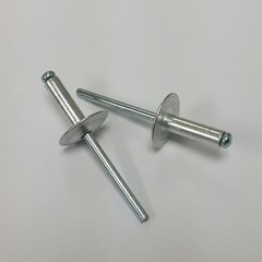 100 PCS LARGE FLANGE ALUMINUM POP RIVETS 3/16″ X 3/4″ BIG HEAD STEEL