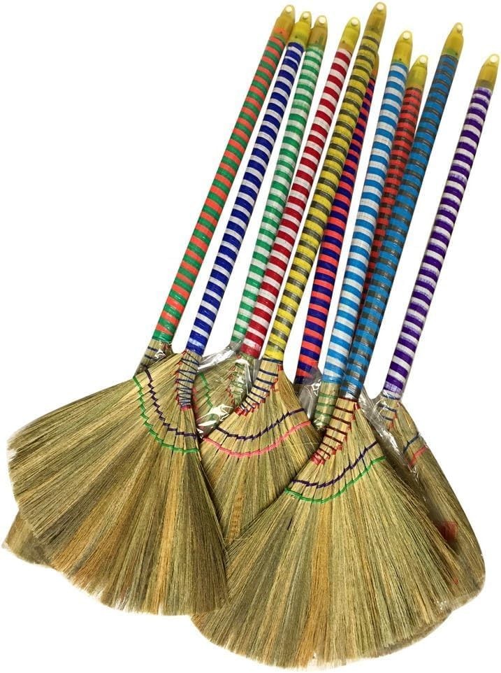 Authentic Asian Broom Set of 3 Vietnamese Straw 40″ Length