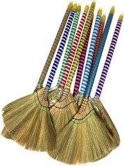 Authentic Asian Broom Set of 3 Vietnamese Straw 40″ Length