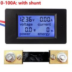 DC 6.5~100V 20-50-100A LCD Digital Combo Panel Display Volt Amp Power Watt Meter