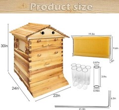 Complete Bee Hives Starter Kit 7 Auto Flow Frames + Beekeeping Supplies Bee Box
