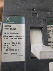 Industrial Circuit Breaker TFJ236200WL-200 Amp 600Vac 500Vdc Used
