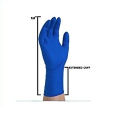 AMMEX Blue Disposable Latex Exam Gloves, 13 Mil, Powder-Free, Textured,