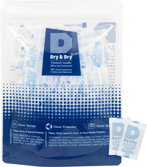 0.5(Half) gram X 100 PK “Dry & Dry” Premium Silica Gel Packets – FDA Compliant