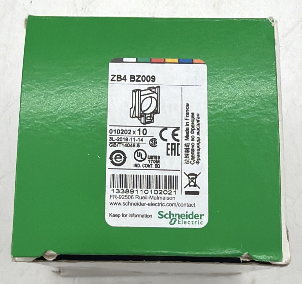 Schneider Harmony ZB4 BZ009 Contact Block Mounting Latch Metal Latch Box of 10