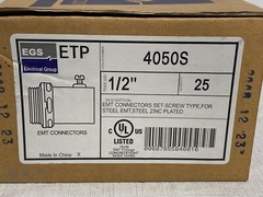 (25) EGS APPLETON 4050S 1/2” ETP Set Screw Type EMT Conduit Connectors