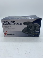 Skillcraft Adjustable Heavy Duty Two Hole Punch Black ~ FREE SHIPPING
