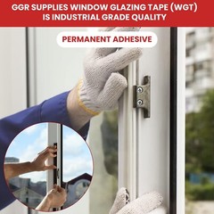T.R.U. Black Double Coated Window Glazing Tape: 1/16 in. thick x 3/8 in. Wide.
