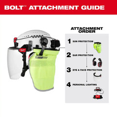 BOLT White Type 1 Class C Front Brim Vented Hard Hat with 4 Point Ratcheting Sus