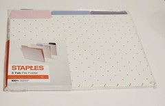 Staples Heavyweight Gold Foil Fashion 3-Tab File Folders, Set of 9, Style #51785