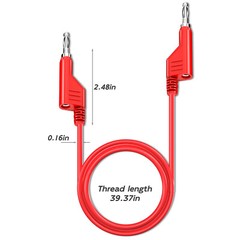 2PCS 4mm Banana to Banana Plug Stackable Multimeter Test Leads Cable 1000V 15A