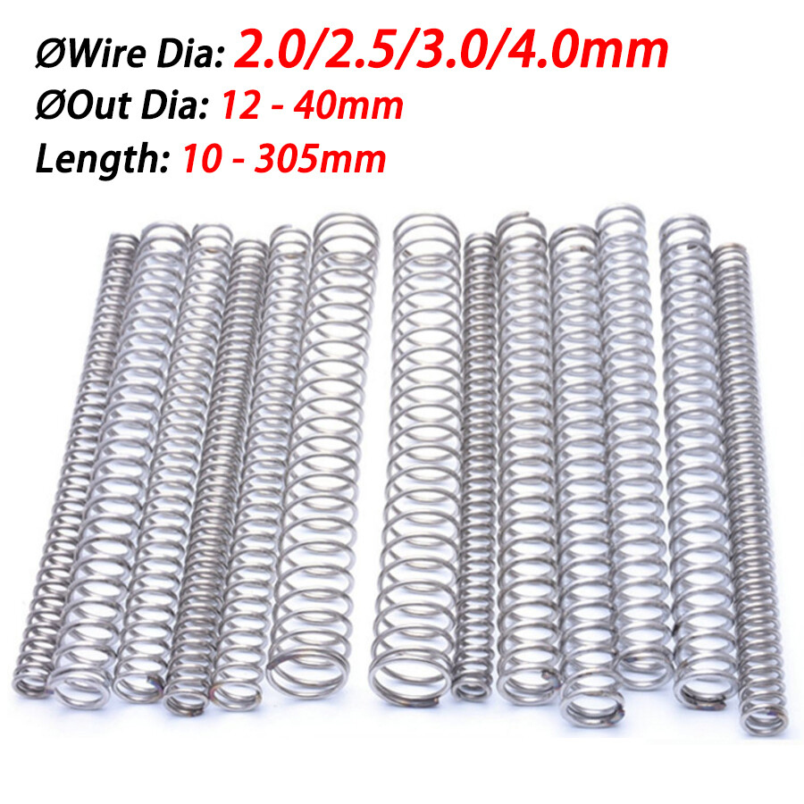 Compression Spring Wire Dia 2.0/2.5/3/4mm 304 Stainless Steel Pressure Spring