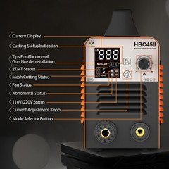 HITBOX 45A Plasma Cutter – 110/220V Non-Touch Non-HF Pilot Arc，LED Display USA