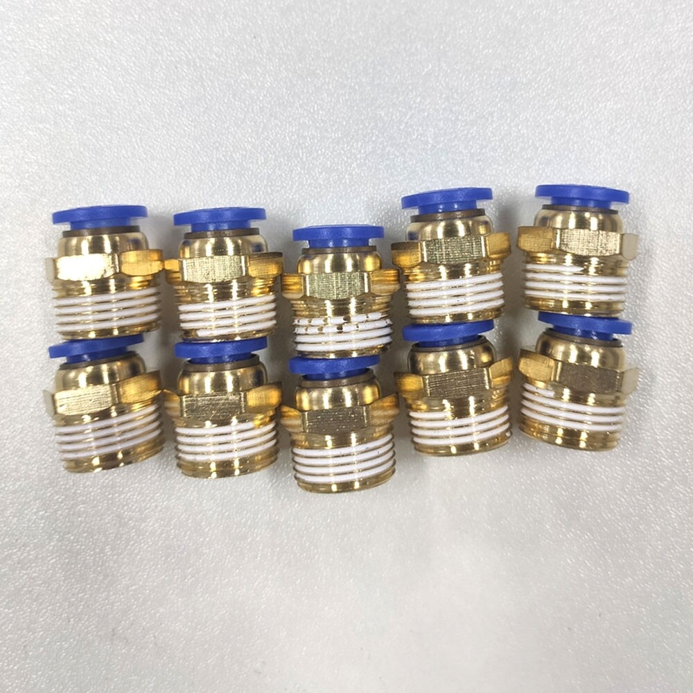 10 Male Straight Connector Tube OD 5/16″ (8mm) X NPT 3/8 PU Air Push In Fitting^