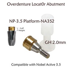 US Nobel Active Locator Overdenture Abutment Narrow Platform NP NA352 & Male Cap