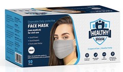 50 PCS Face Mask Non Medical Surgical Disposable 3-Ply Ear loop Mouth Cover-Gray