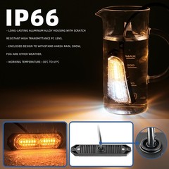 PKINGLAKE 8-Pcs Purple/Amber LED Funeral Escort Emergency Strobe Grille Lights