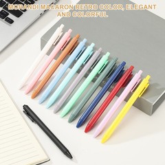 6 Pack Retractable Pens 0.5mm, Black Gel Ink for Office, Dark Yellow