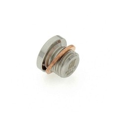 M12 x 1.25 Stainless Steel 316 Threaded Plug Fitting with Copper Washer –