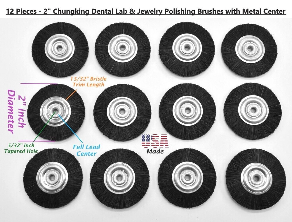 12 Pieces – 2″ Chungking Dental Lab & Jewelry Polishing Brushes Metal Center