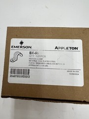 Box of 100 EMERSON BX-50 Neer BX Clamp, For Armored Cable, Steel, Zinc Plated